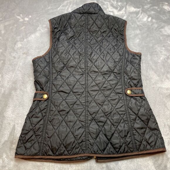 Banana Republic Quilted Field Vest Womens S Black Quilted Full-Zip Equestrian - Picture 3 of 10